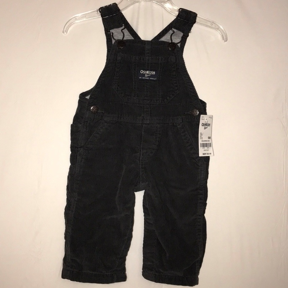 OshKosh B'gosh Gray Boys Corduroy Lined Overalls